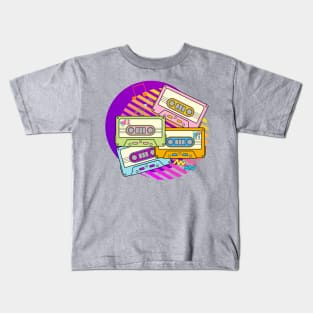 80s Colorful Cassette Tapes Kids T-Shirt